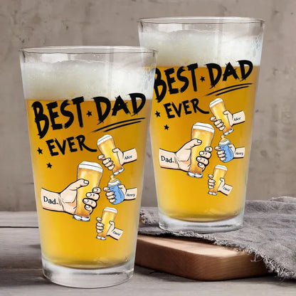 Best Dad Ever Personalized Cheers Beer Glass