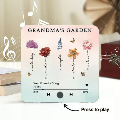 Grandma's Garden Personalized Floral Music Magnet