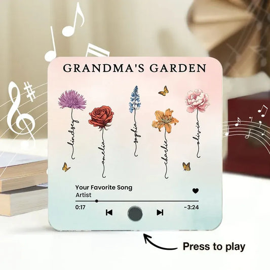 Grandma's Garden Personalized Floral Music Magnet
