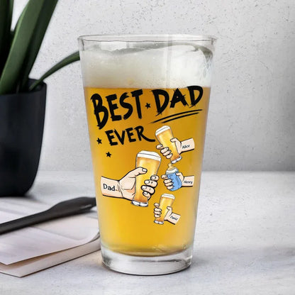 Best Dad Ever Personalized Cheers Beer Glass