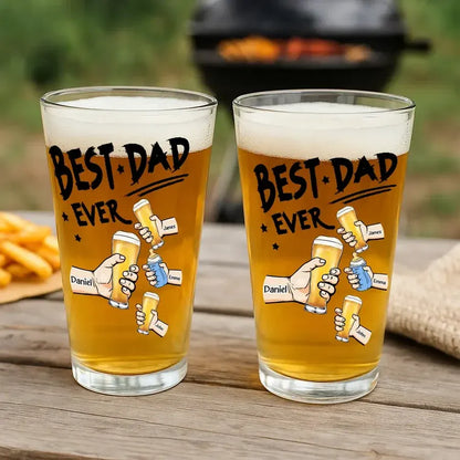 Best Dad Ever Personalized Cheers Beer Glass
