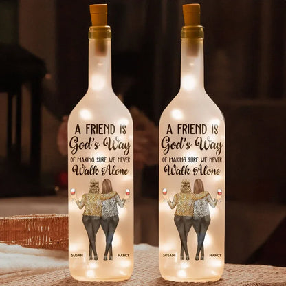 A Friend Is God's Way Personalized Bottle Lamp