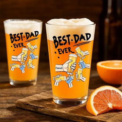 Best Dad Ever Personalized Cheers Beer Glass