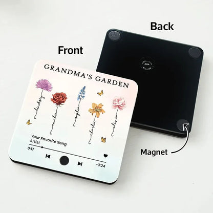 Grandma's Garden Personalized Floral Music Magnet