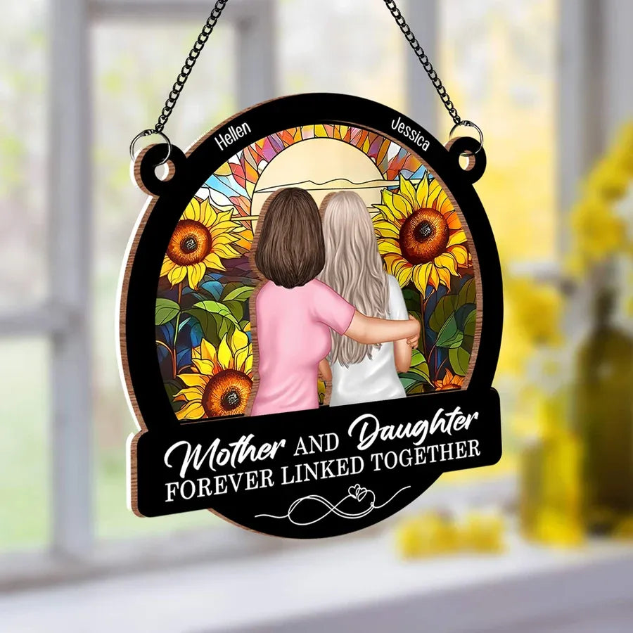 Forever Linked Together Mother-Daughter Sunflower Ornament