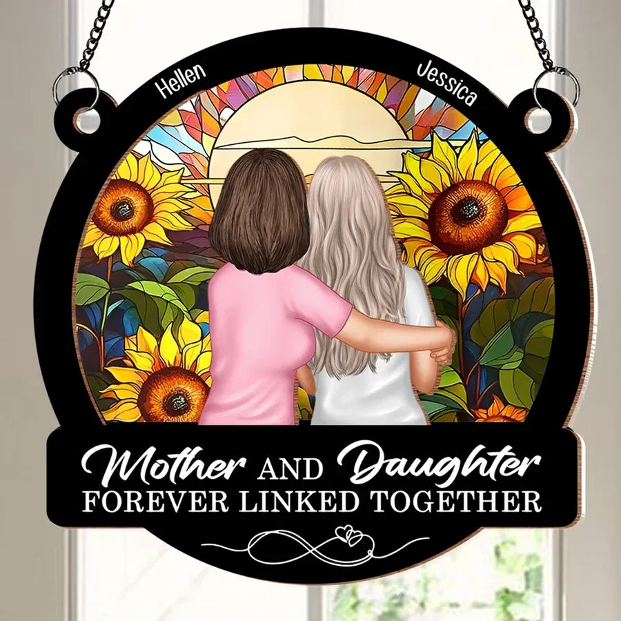 Forever Linked Together Mother-Daughter Sunflower Ornament
