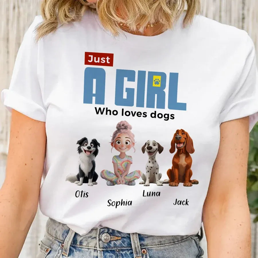 Just a Girl Who Loves Dogs Personalized Classic Tee