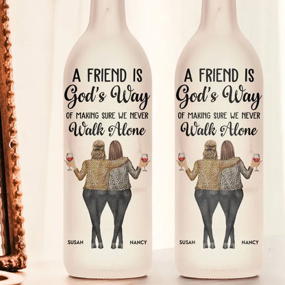 A Friend Is God's Way Personalized Bottle Lamp