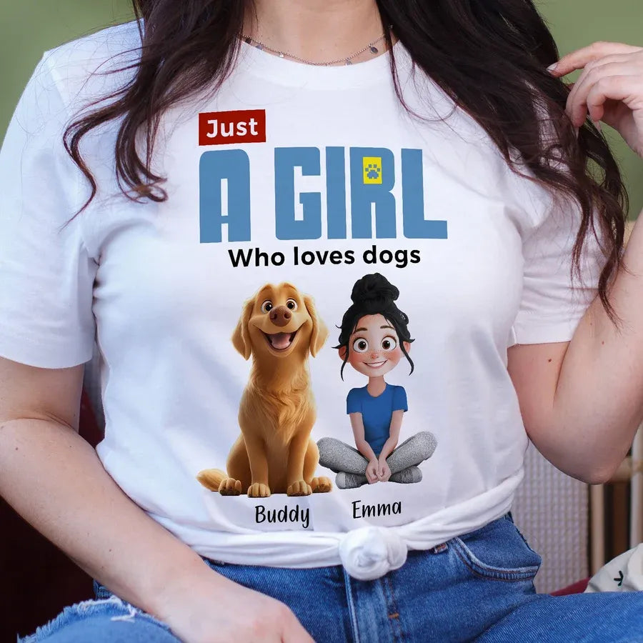 Just a Girl Who Loves Dogs Personalized Classic Tee