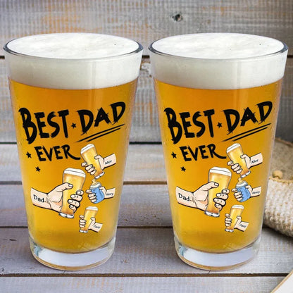 Best Dad Ever Personalized Cheers Beer Glass