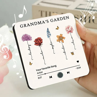 Grandma's Garden Personalized Floral Music Magnet